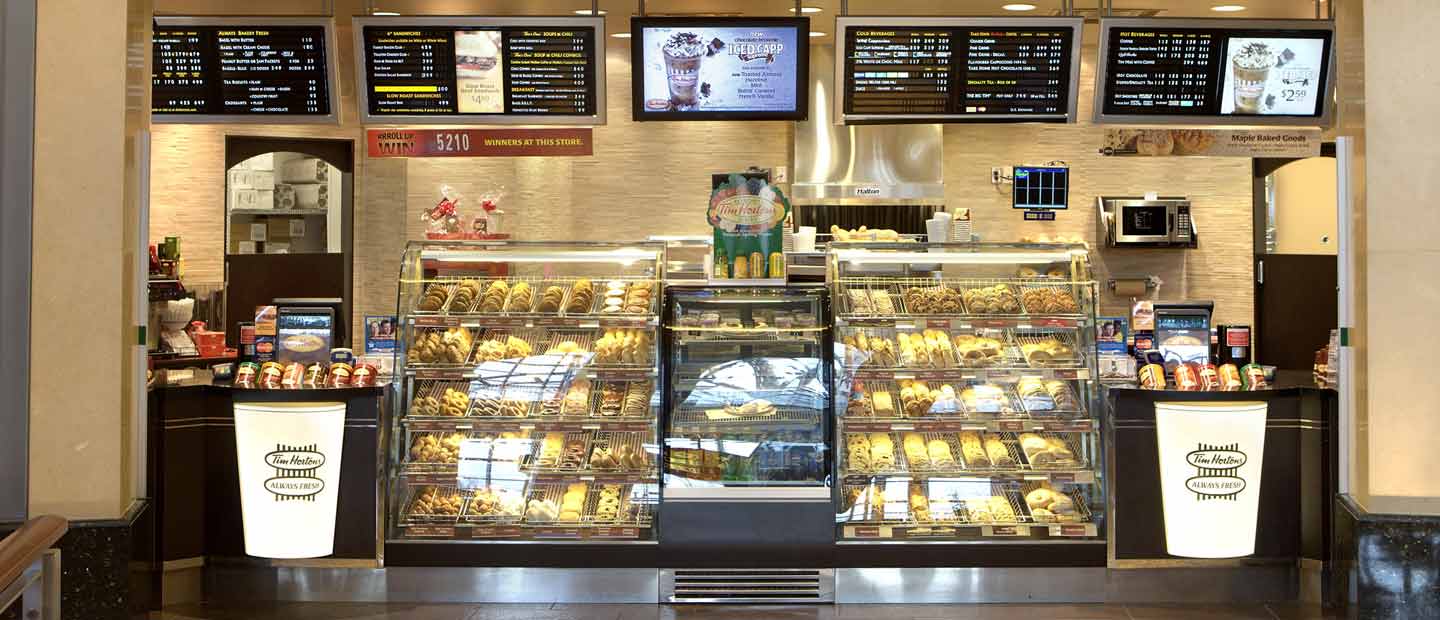 Tim Horton's storefront bakery case
